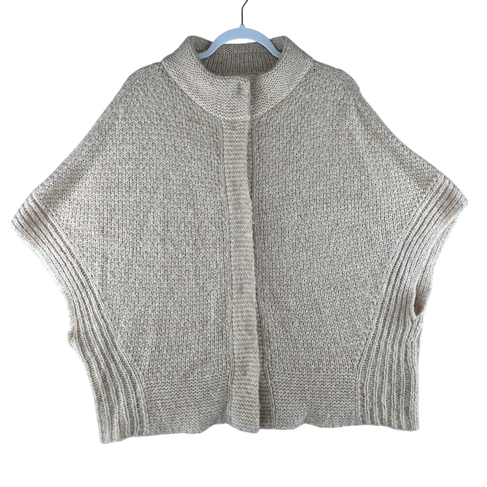 Anthropologie Angel‎ of the North Poncho Womens Large Snap Wool Alpaca Oversized